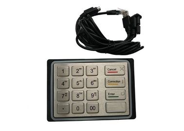 PCI Stainless Steel ATM Machine Number Pad With 16 Keys & Braille Symbol