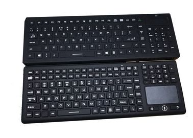 124 chaves Ruggedized preto iluminam acima o teclado limpável com luz vermelha/FN24