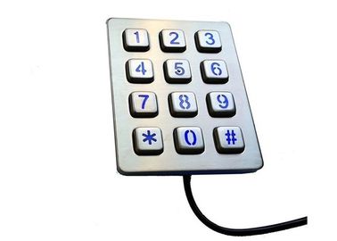 Mini teclado numérico numérico impermeável pequeno do metal 3 x 4 com matriz/cabo de USB