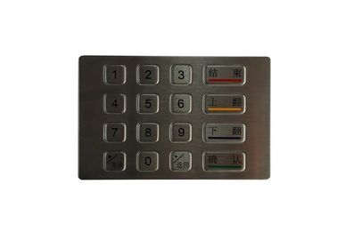 Teclado numérico de aço inoxidável do quiosque RS485, disposição personalizada plano do teclado numérico de 16 Atm do banco do botão