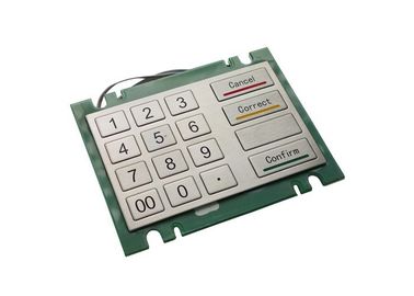 Teclado numérico da máquina do banco do PCI CDM para DES TDES de AES, teclado numérico de aço inoxidável de 16 chaves grandes